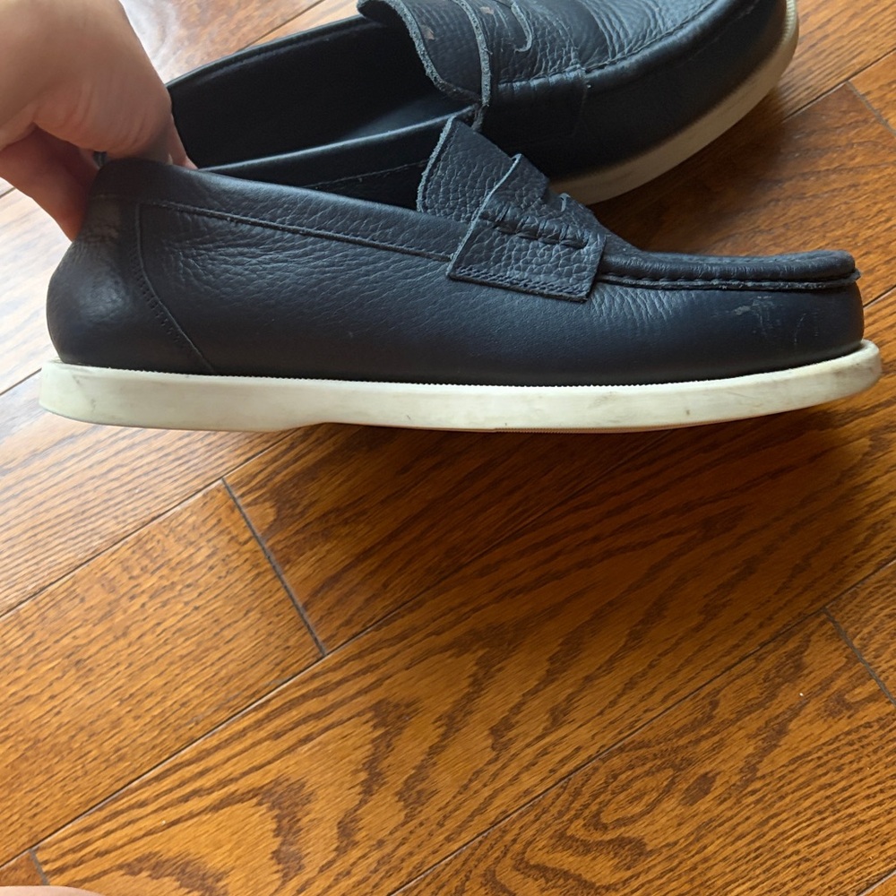 Zara Boys Navy Leather Loafers - Picture 4 of 5